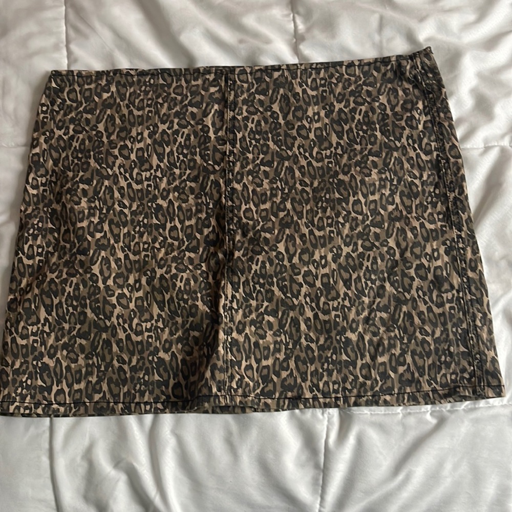 Leopard Jean Skirt